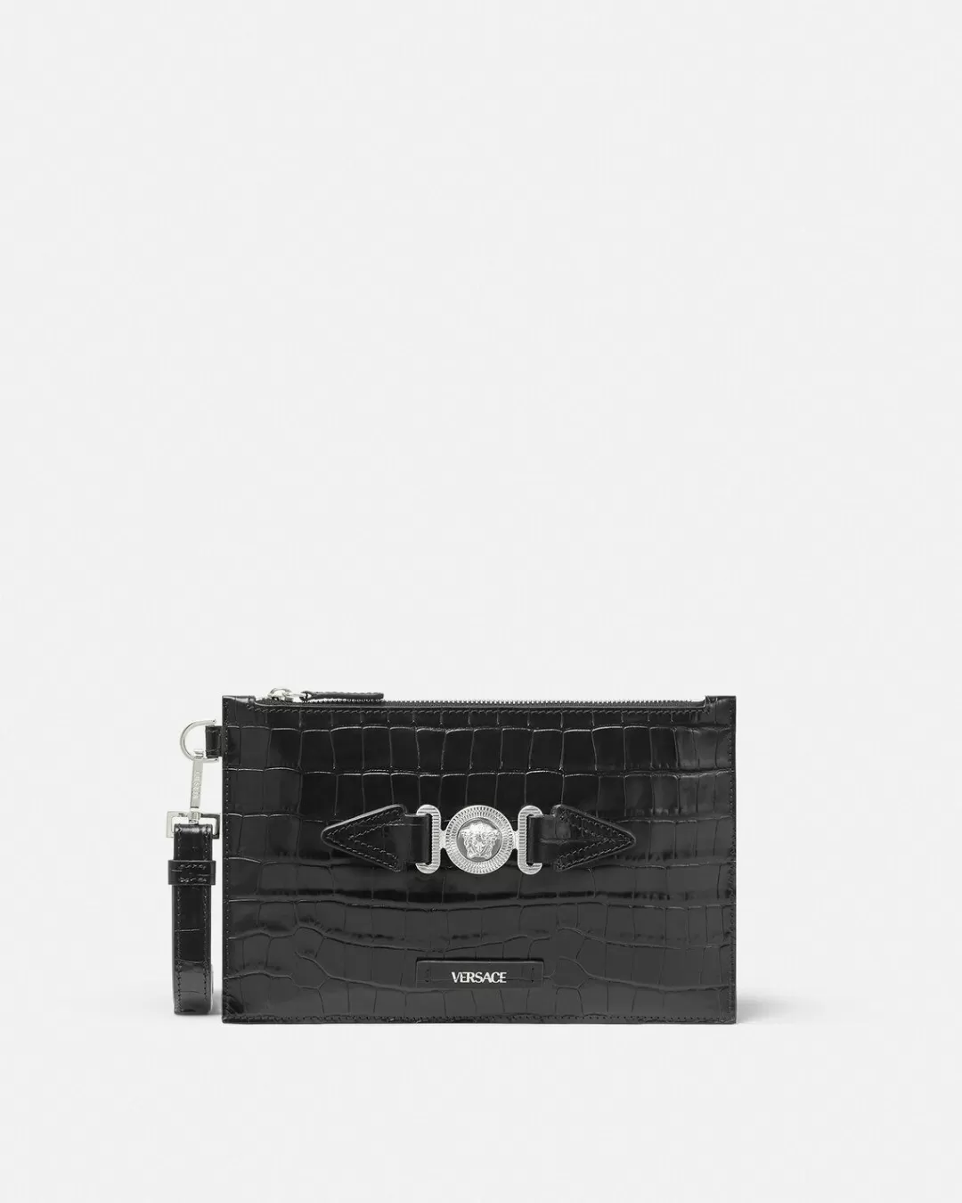 Croc-Effect Medusa Biggie Small Pouch*Versace Cheap