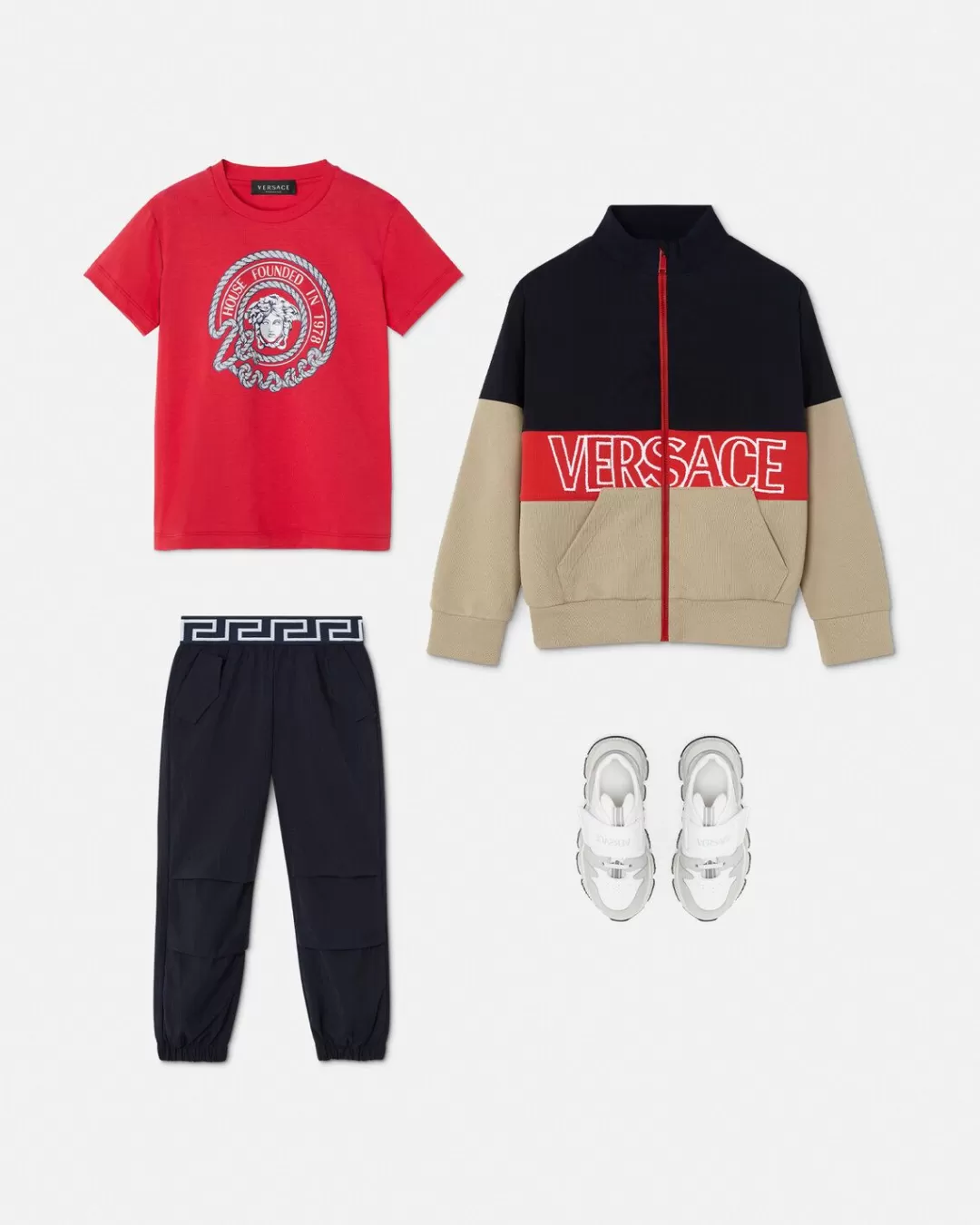 Croc-Effect Nylon Kids Sweatpants*Versace Store