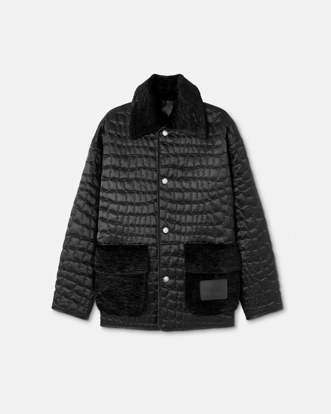 Croc-Effect Quilted Blouson Jacket*Versace Cheap