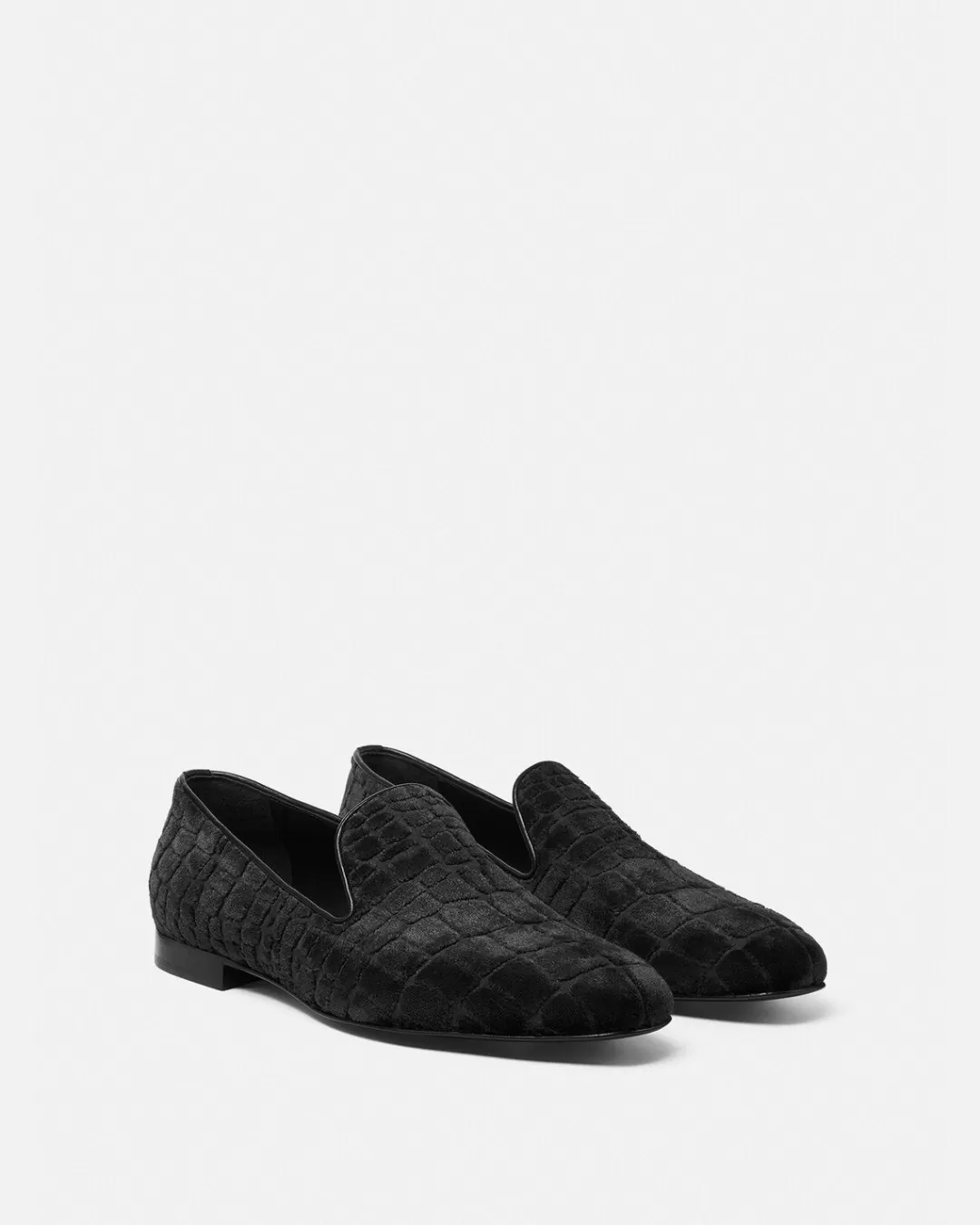 Croc-Effect Velvet Devore Slippers*Versace Cheap