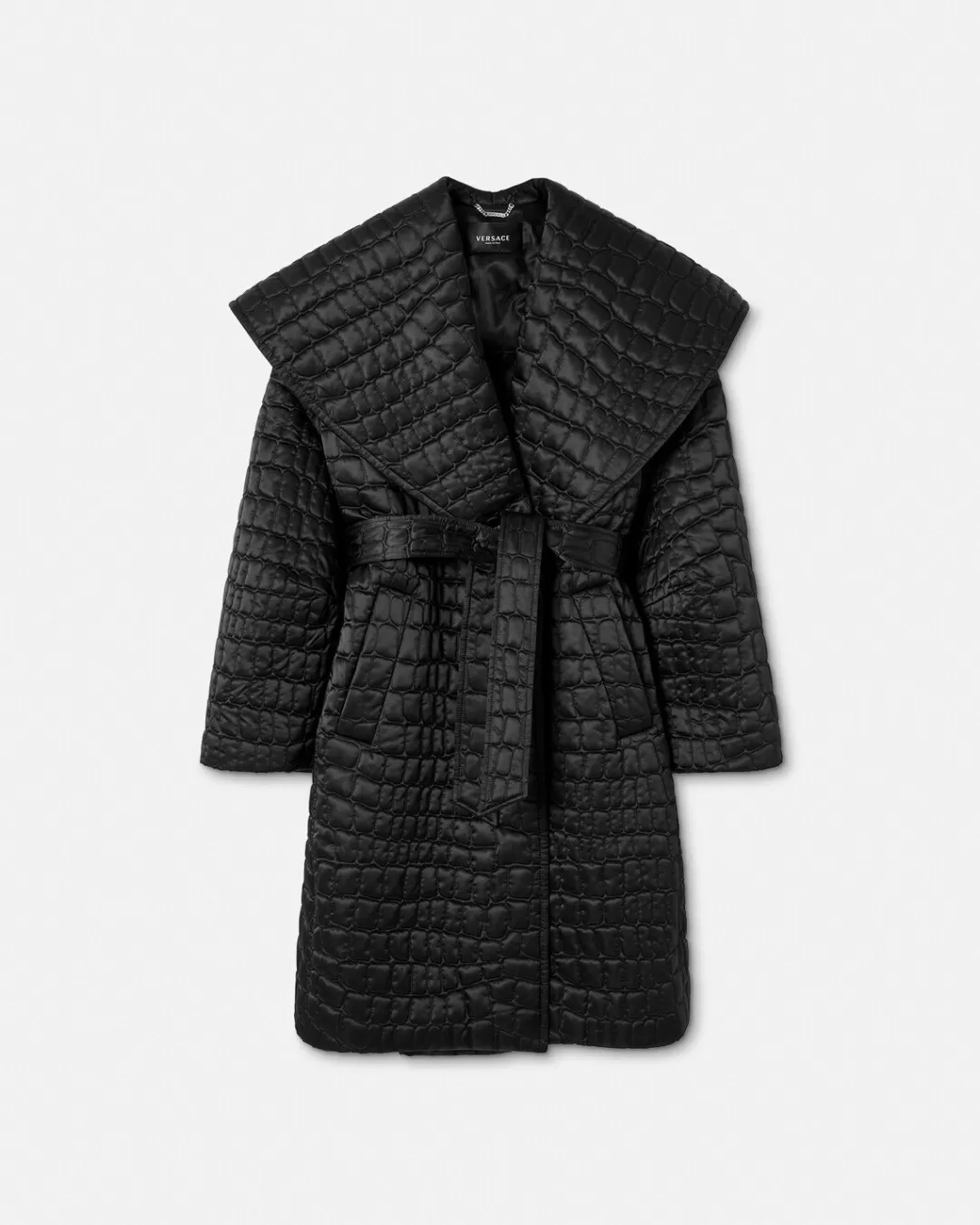 Croc-Quilted Nylon Coat*Versace Best