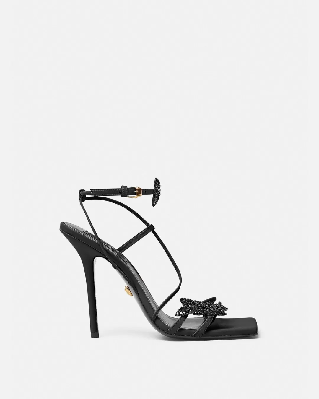 Crystal Butterflies Satin Sandals*Versace Best Sale