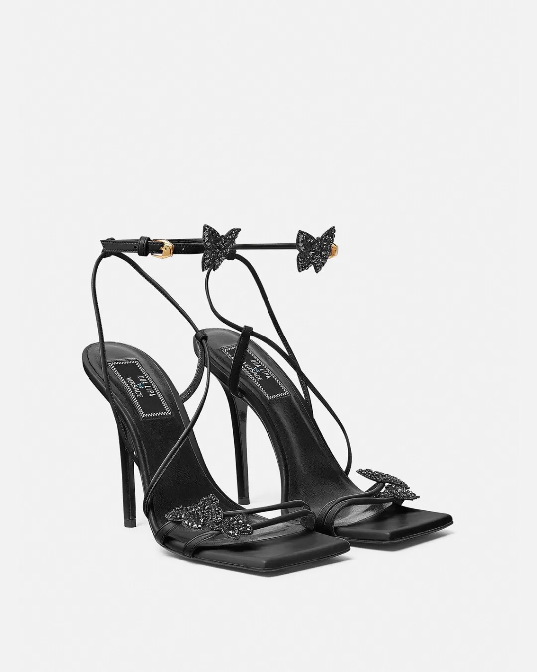 Crystal Butterflies Satin Sandals*Versace Best Sale