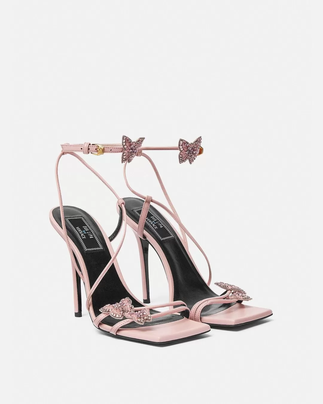 Crystal Butterflies Satin Sandals*Versace Hot