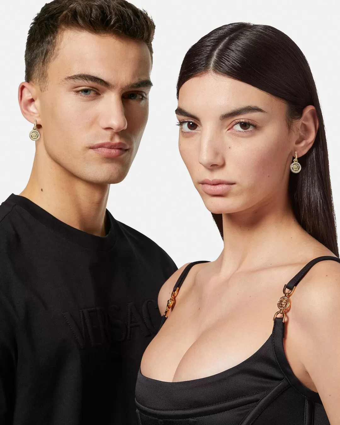 Crystal La Medusa Greca Earrings*Versace Cheap