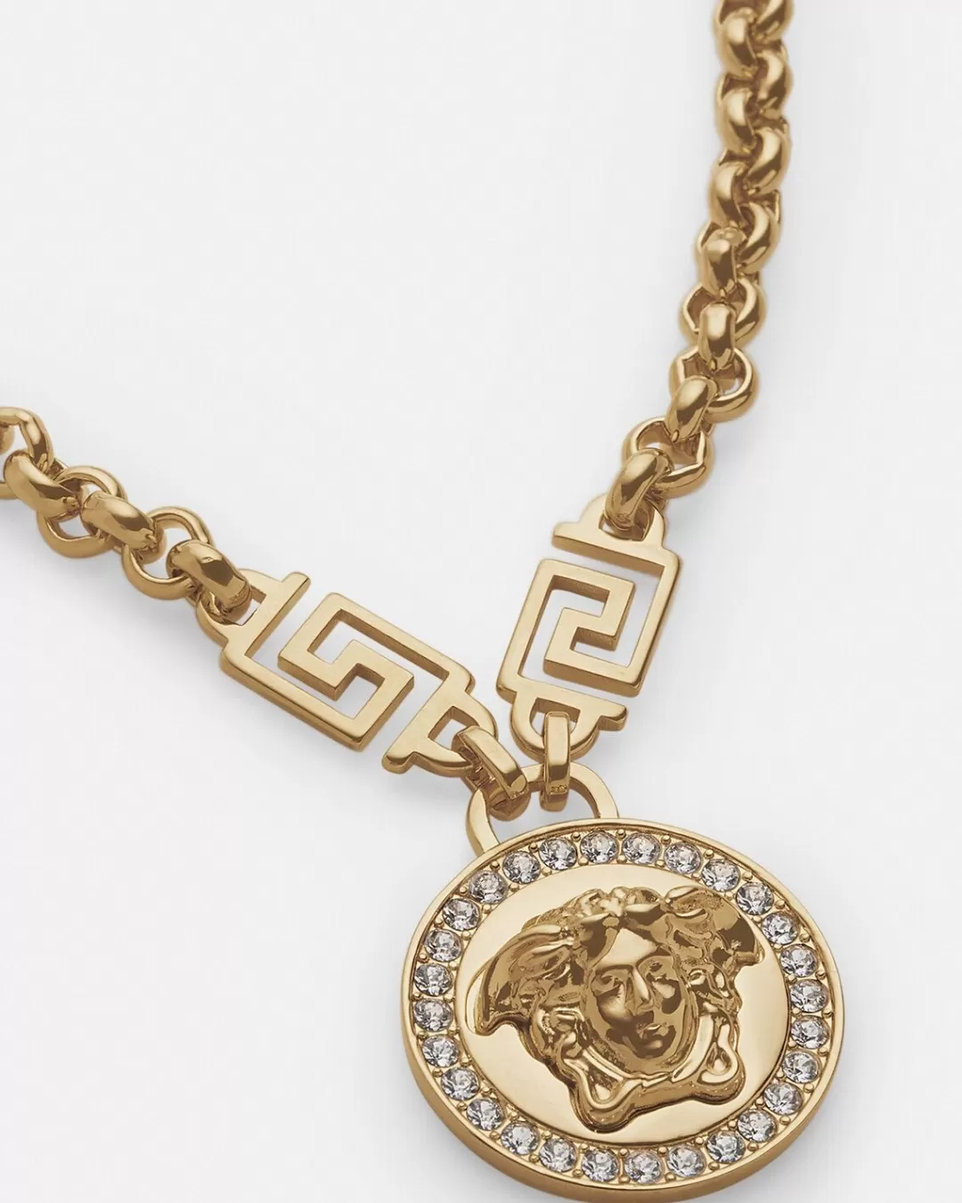 Crystal La Medusa Greca Necklace*Versace Discount