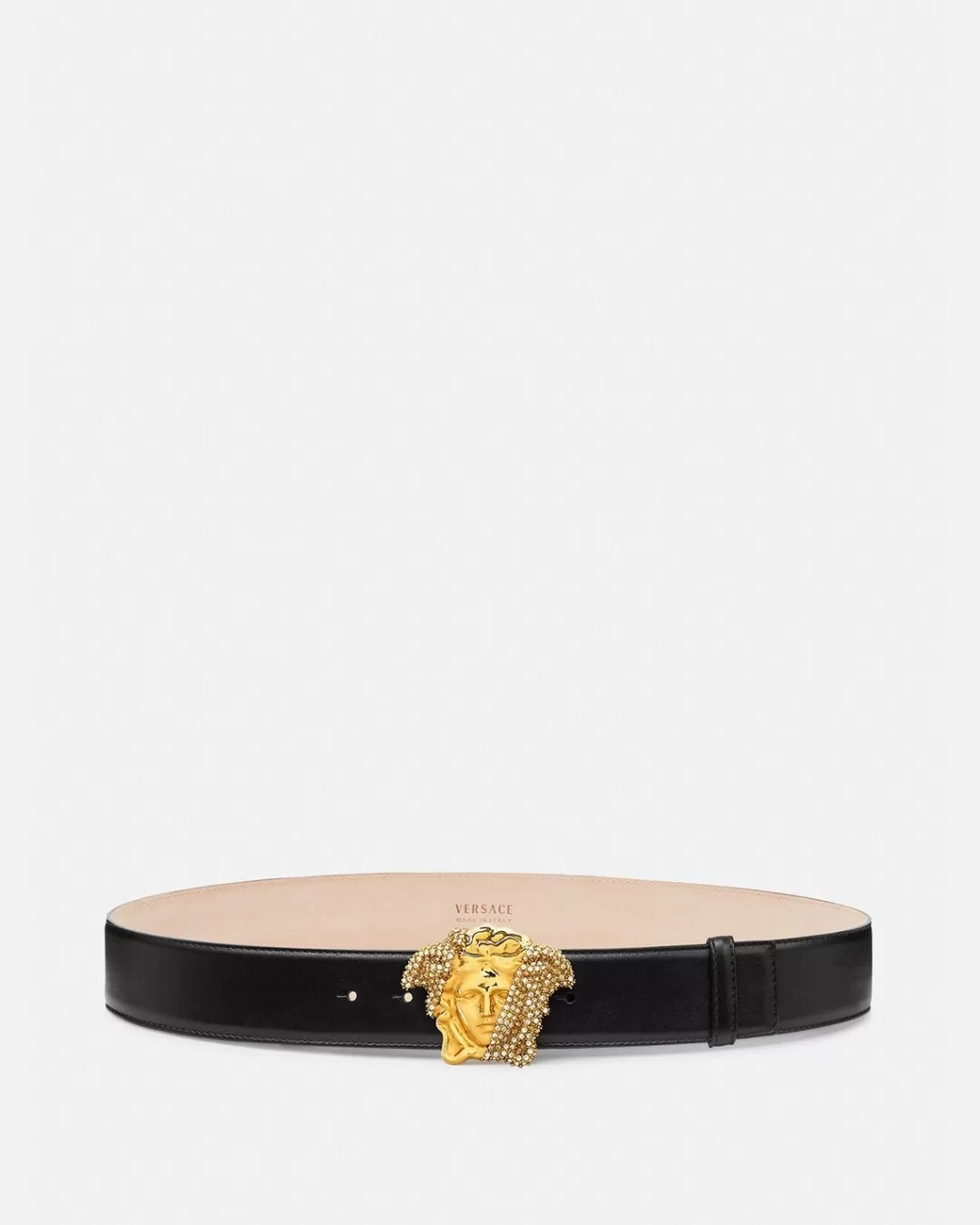 Crystal La Medusa Leather Belt*Versace Cheap