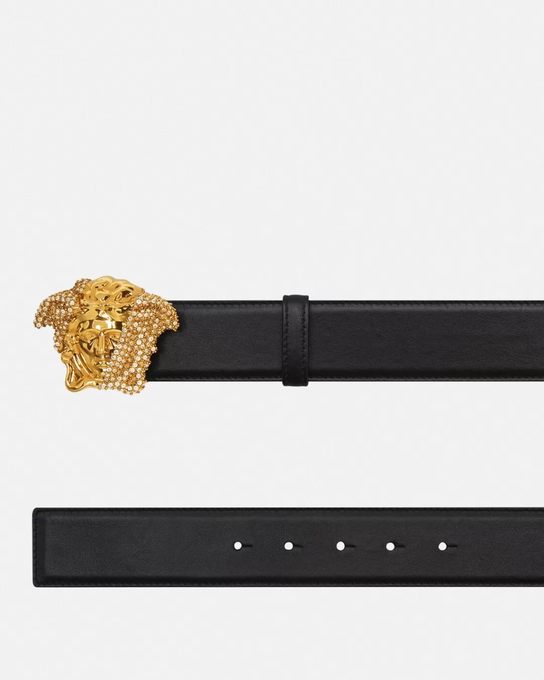 Crystal La Medusa Leather Belt*Versace Cheap