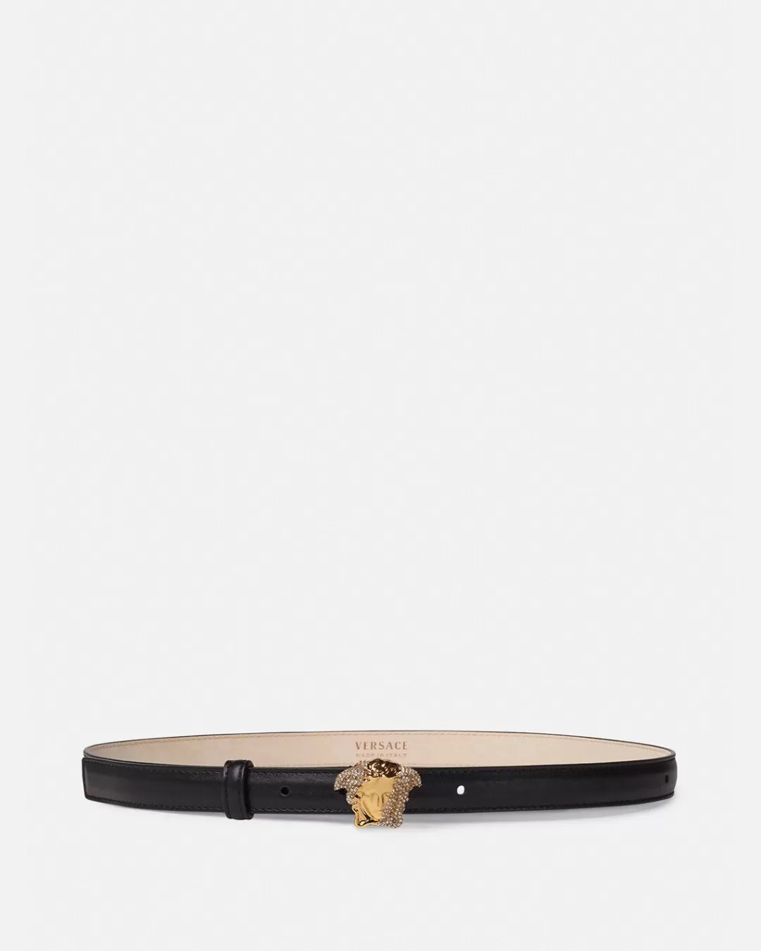 Crystal La Medusa Thin Leather Belt*Versace Sale