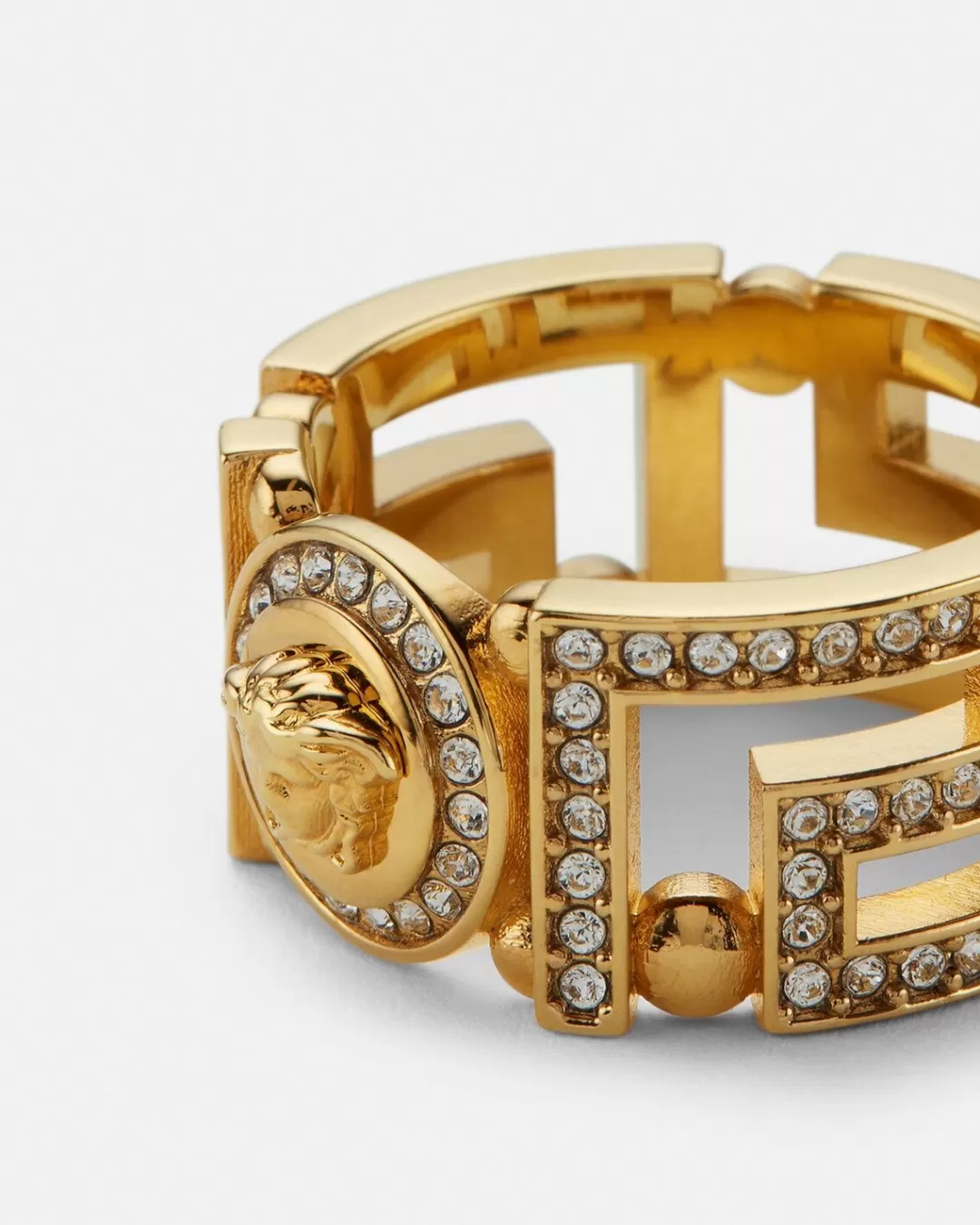 Crystal Medusa Greca Ring*Versace Flash Sale