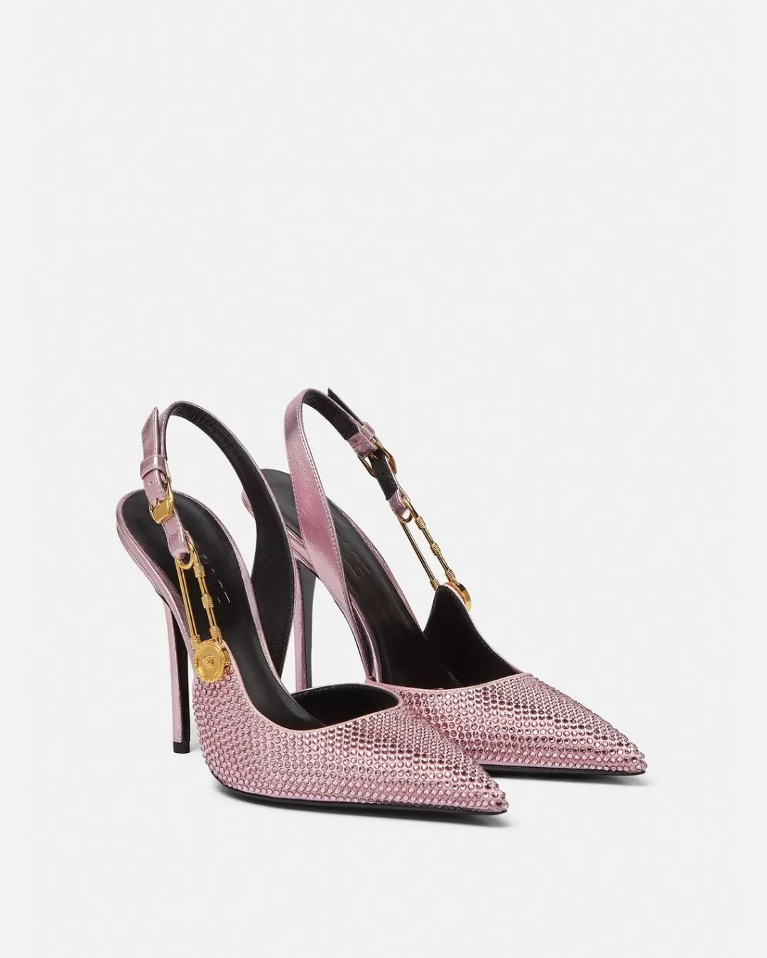 Crystal Safety Pin Slingback Pumps*Versace Flash Sale