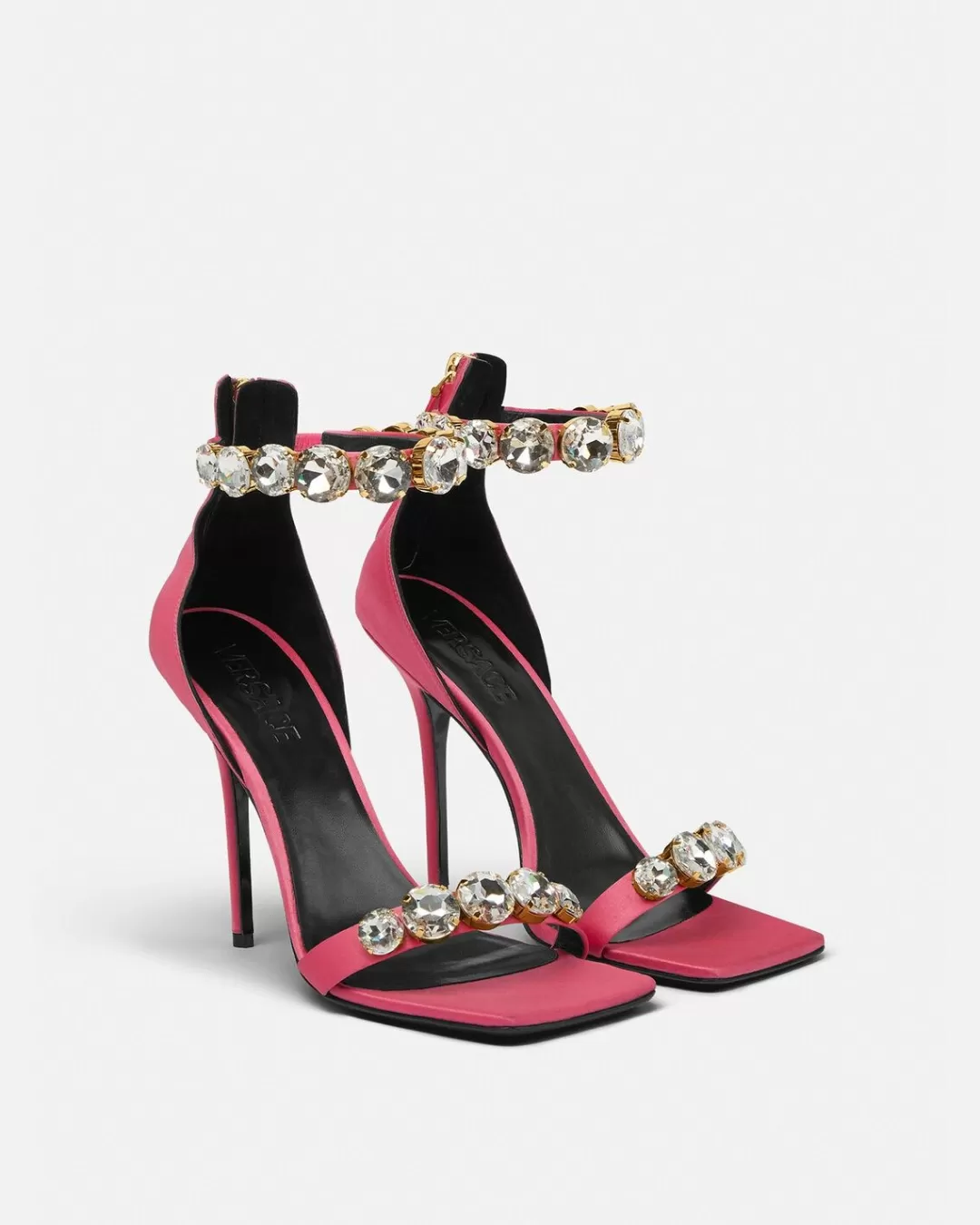 Crystal Satin Sandals*Versace Cheap