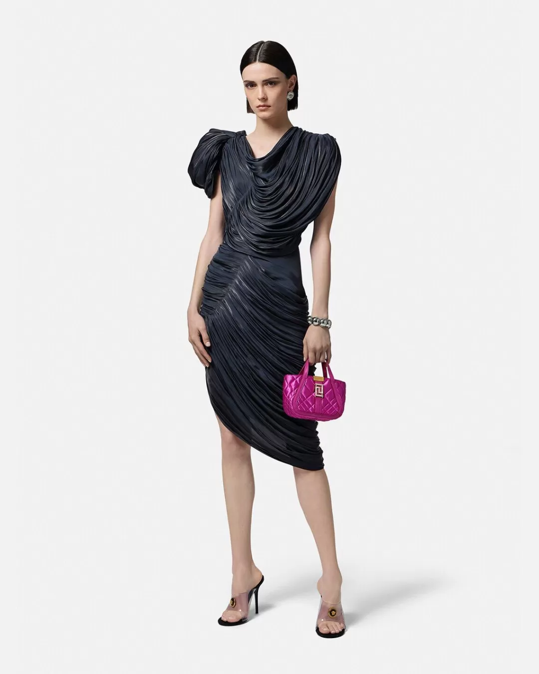 Draped Pleated Midi Dress*Versace Outlet