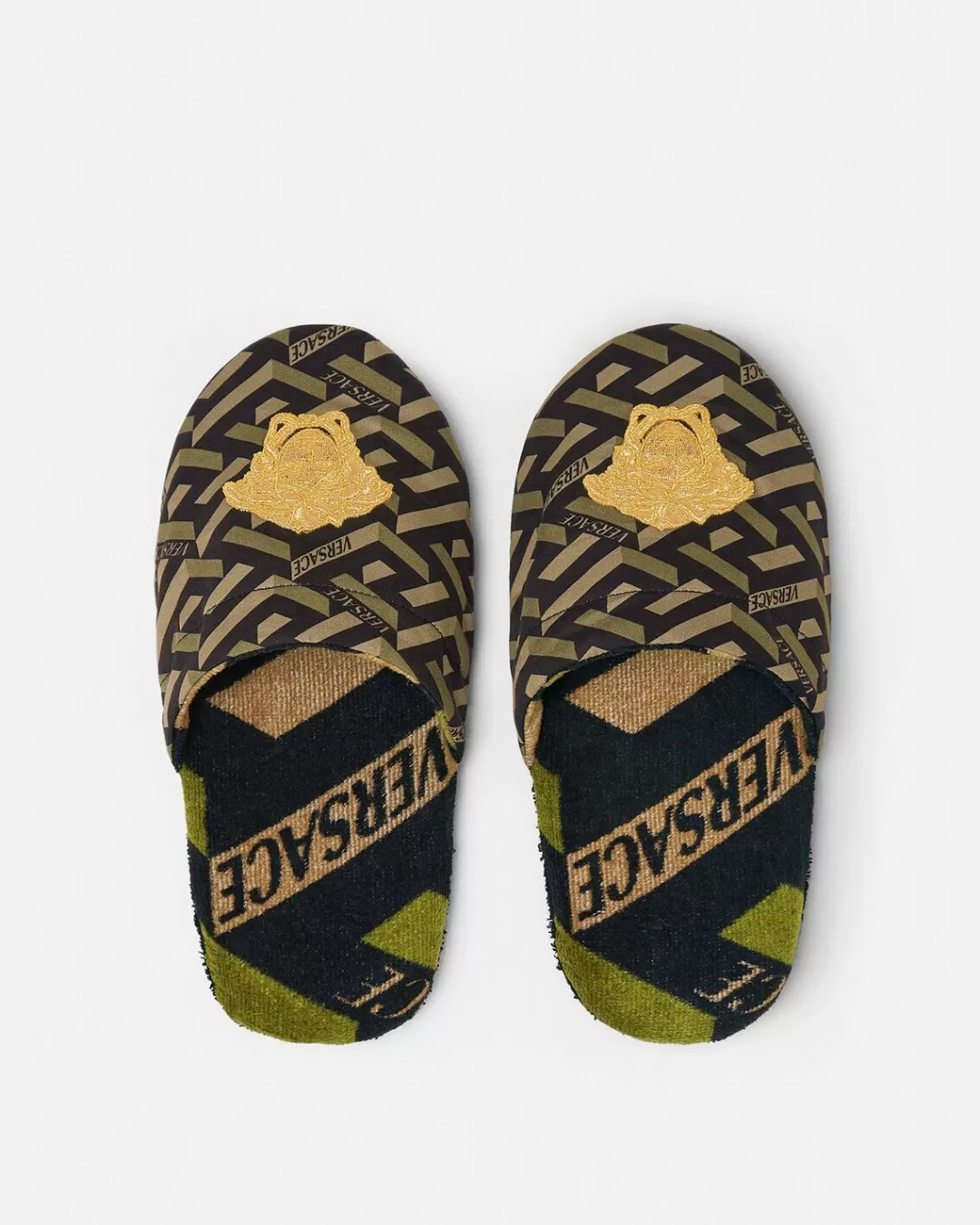 Embroidered La Greca Slippers*Versace Sale