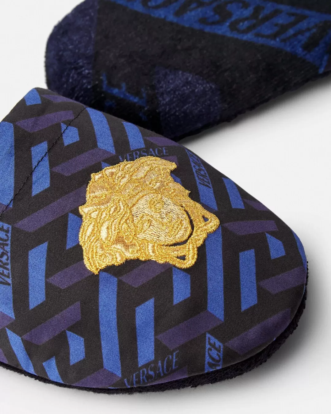 Embroidered La Greca Slippers*Versace Sale