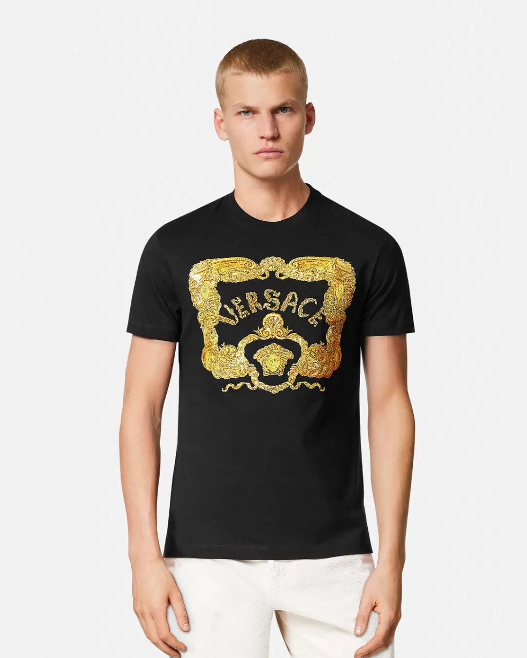 Embroidered Seashell Baroque T-Shirt*Versace Hot