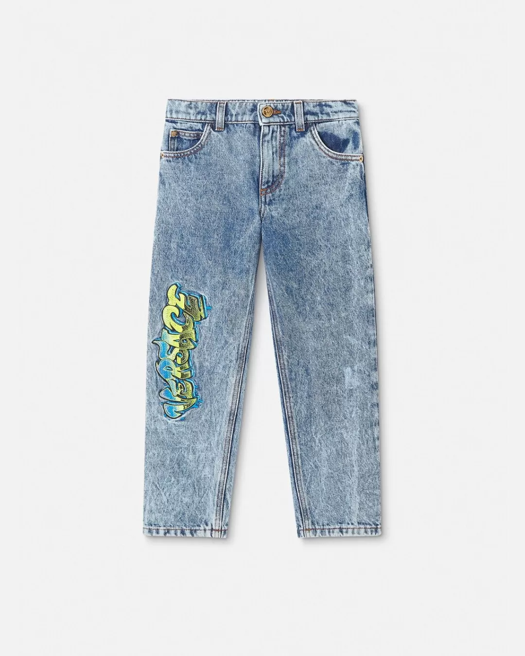 Embroidered Logo Kids Jeans*Versace Cheap