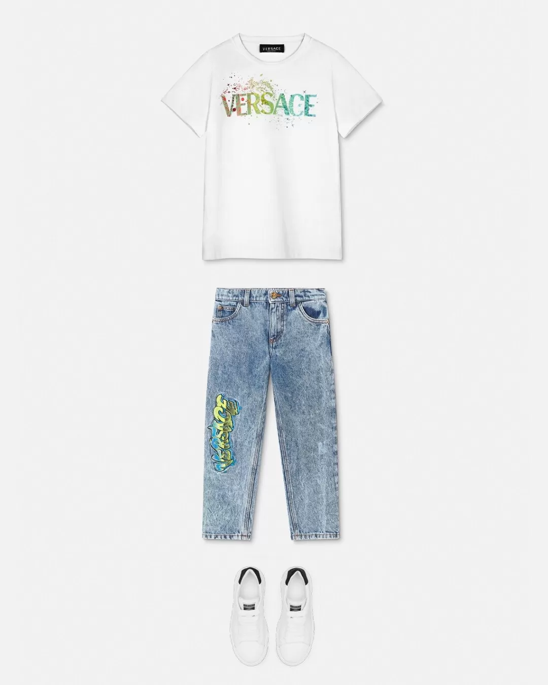 Embroidered Logo Kids Jeans*Versace Cheap