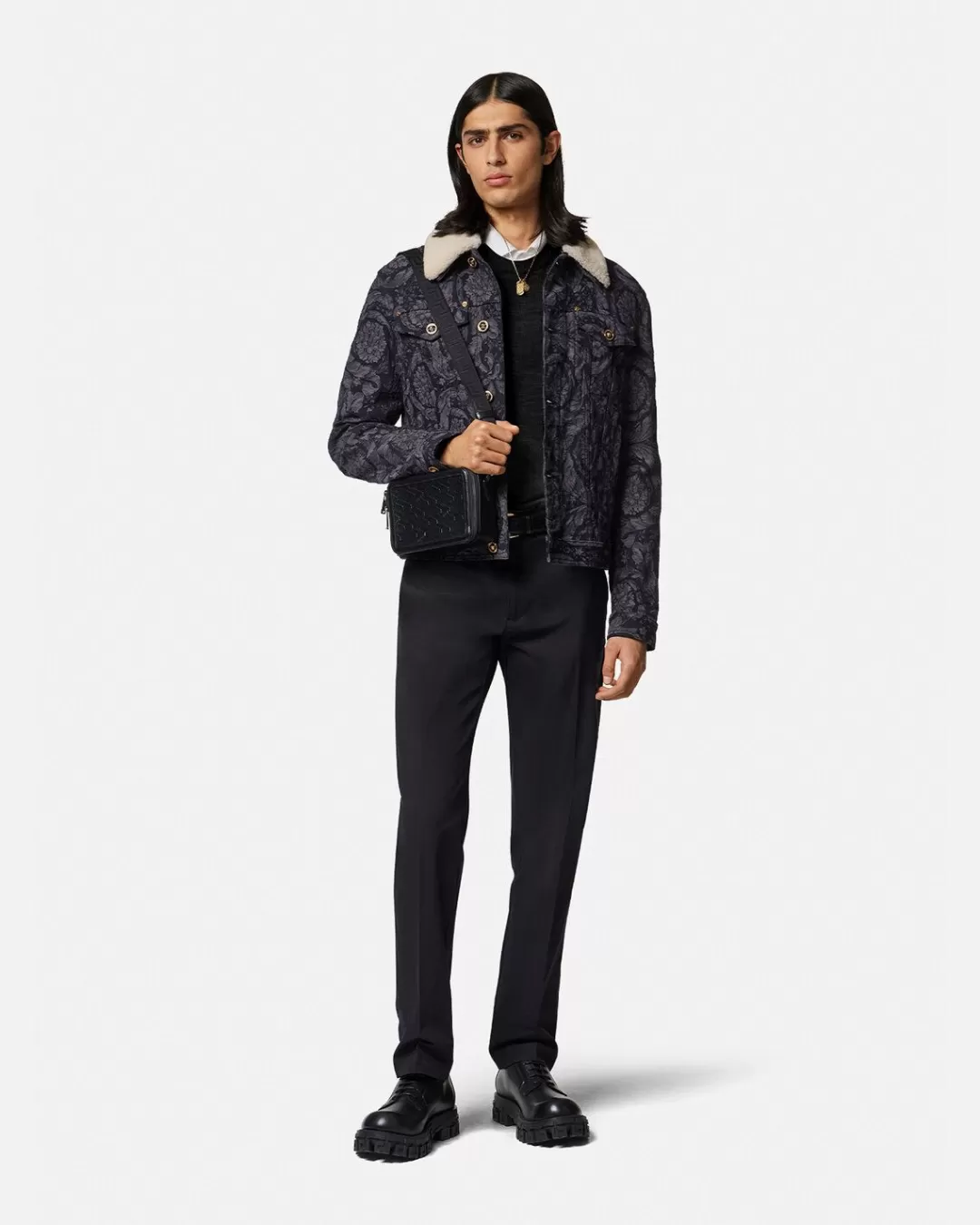 Embroidered Wool-Blend Sweater*Versace Discount