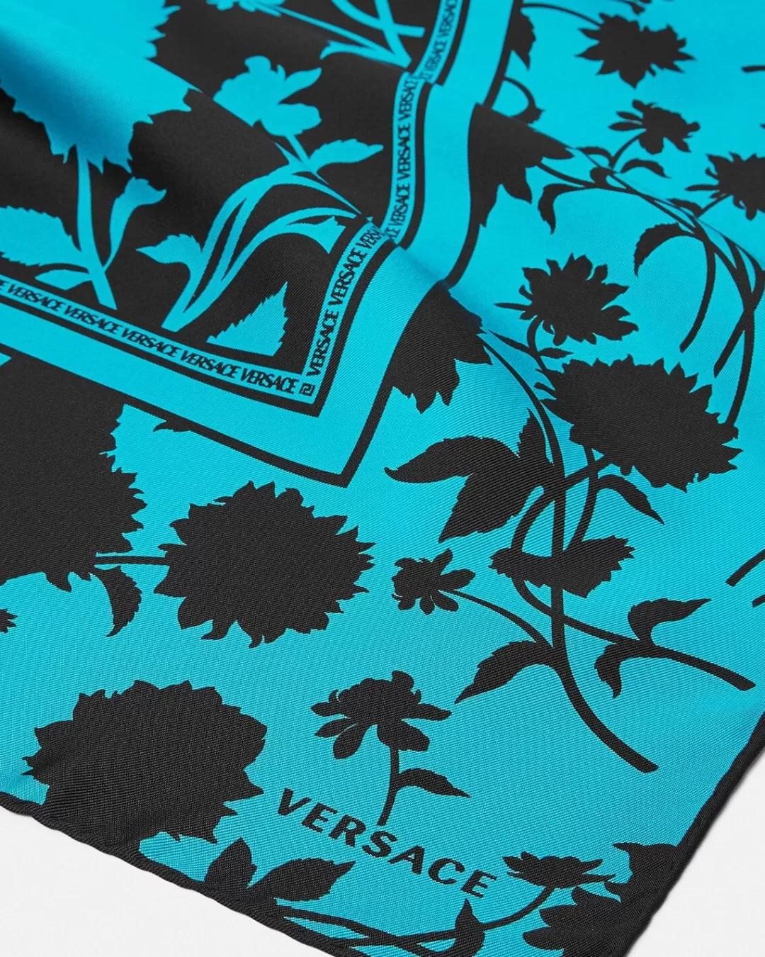 Floral Silhouette Large Silk Foulard 35"*Versace Clearance