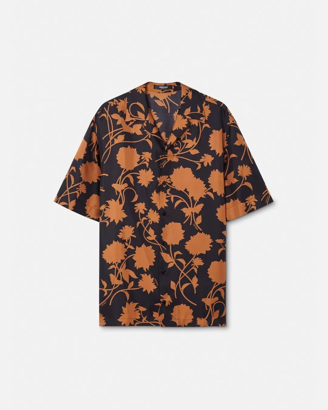 Floral Silhouette Silk Shirt*Versace Cheap