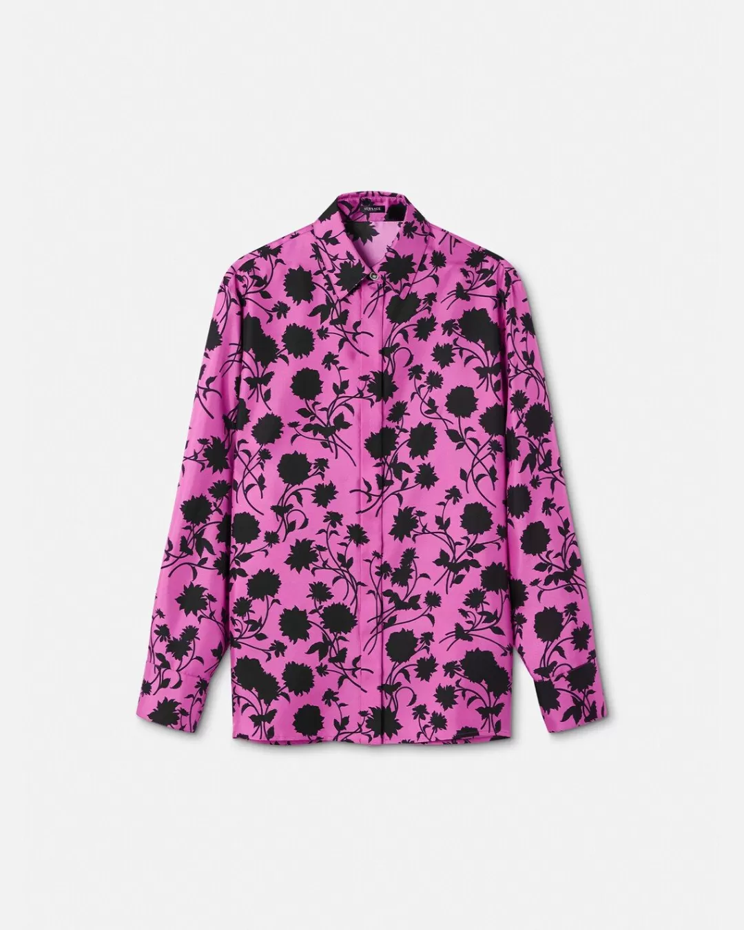 Floral Silhouette Silk Shirt*Versace Best Sale