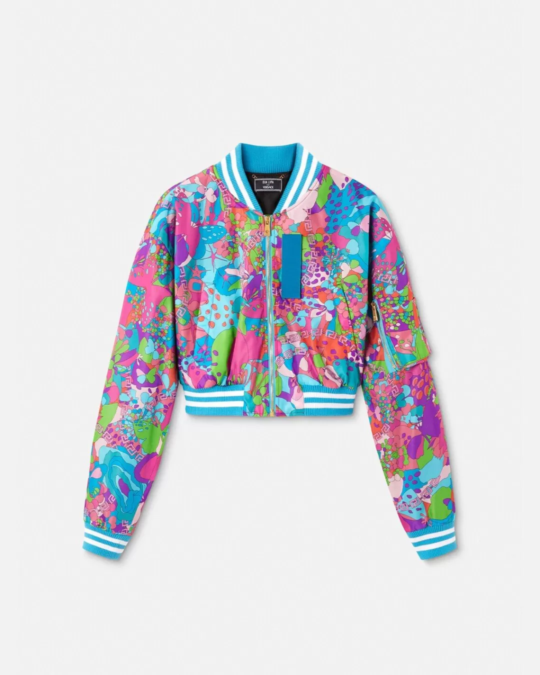 Floral Summer Crop Bomber Jacket*Versace Discount