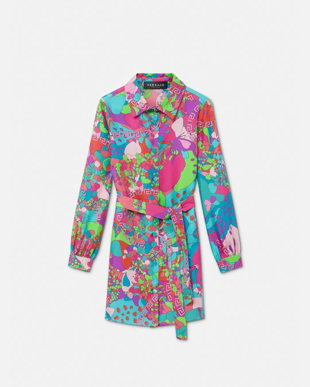 Floral Summer Kids Silk Shirt Dress*Versace Cheap