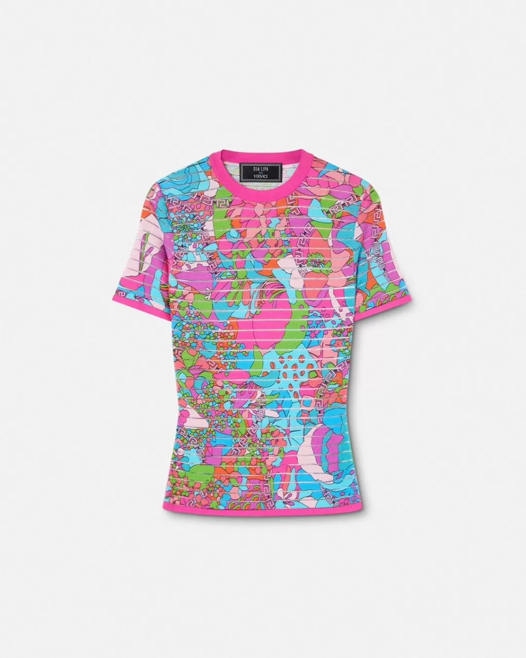 Floral Summer Knit T-Shirt*Versace Cheap