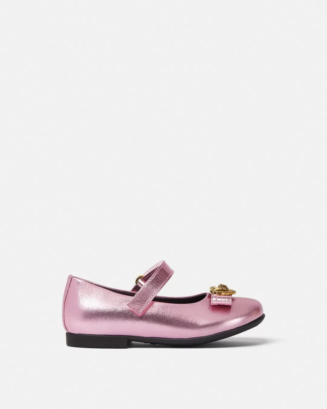 Gianni Ribbon Metallic Baby Ballerinas*Versace Best