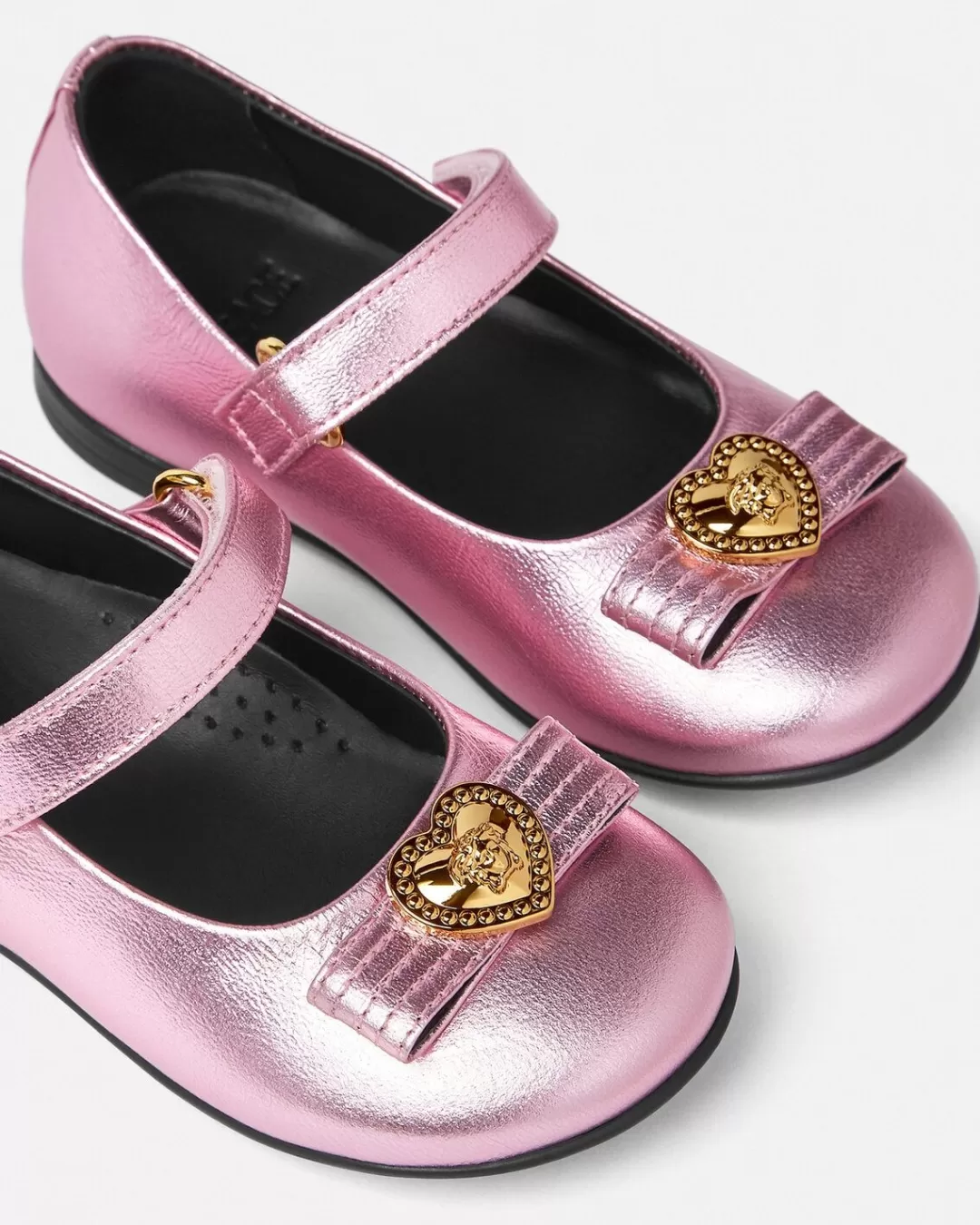 Gianni Ribbon Metallic Baby Ballerinas*Versace Best