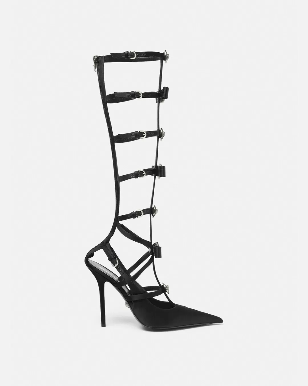 Gianni Ribbon Satin Cage Pumps*Versace Discount