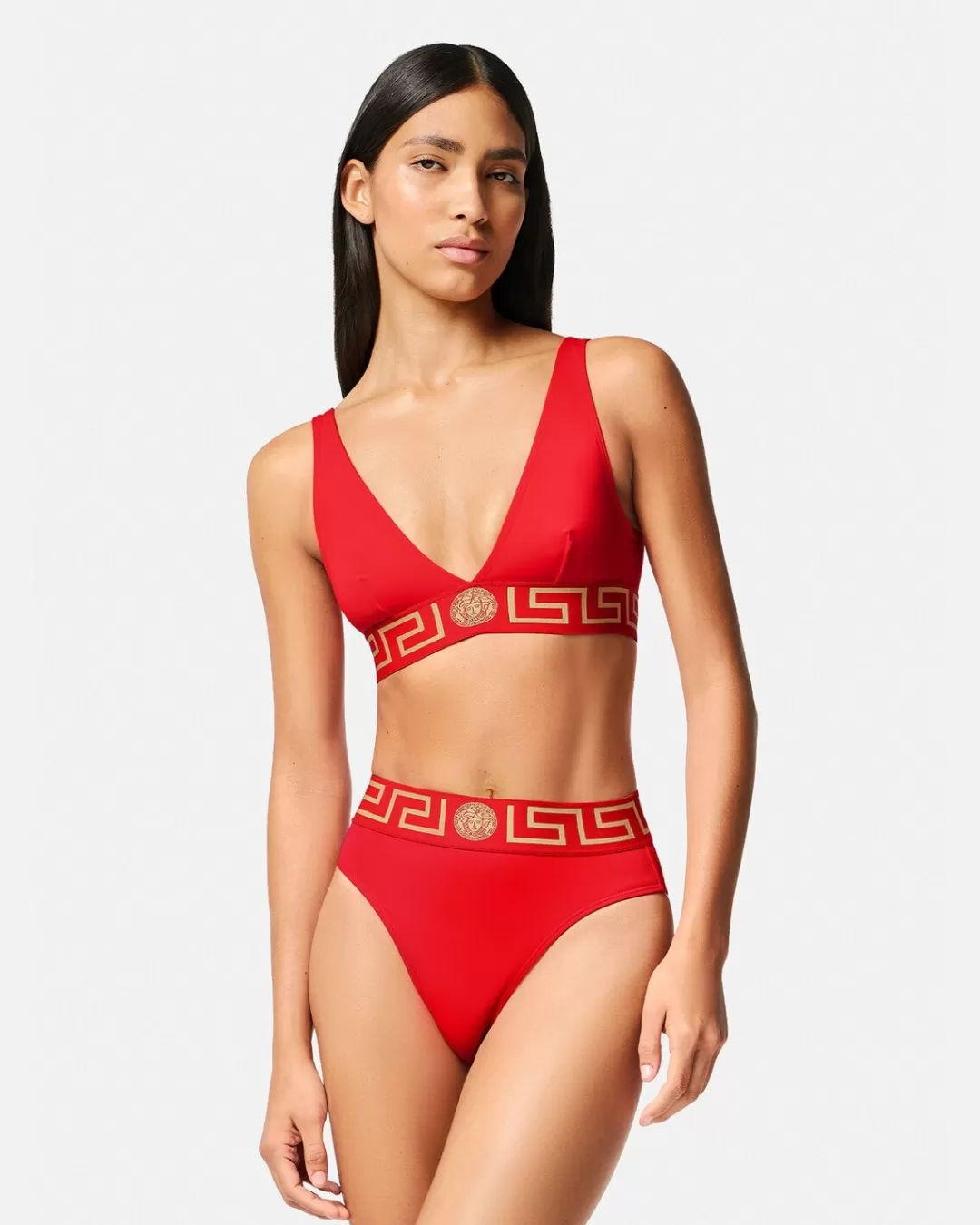 Greca Border High Waist Bikini Bottoms*Versace Store