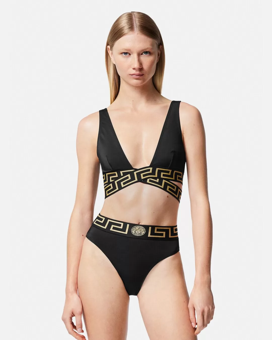 Greca Border High Waist Bikini Bottoms*Versace Store