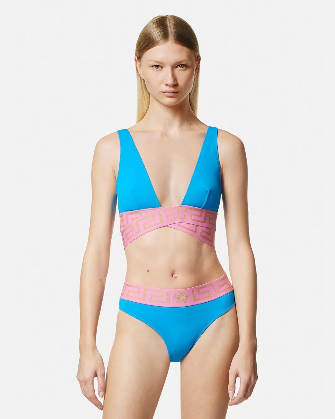 Greca Border Triangle Bikini Top*Versace Cheap