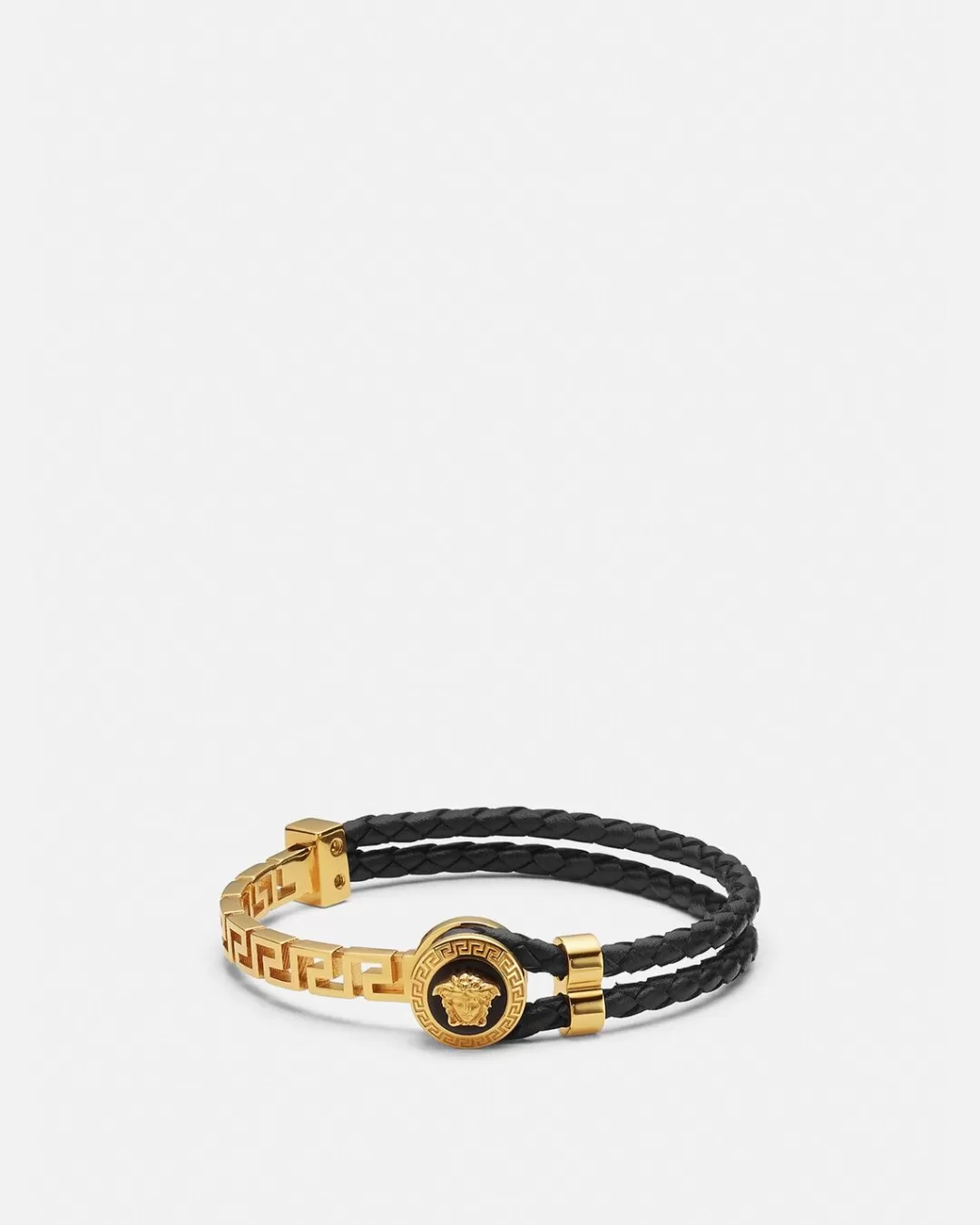 Greca Braided Leather Bracelet*Versace New