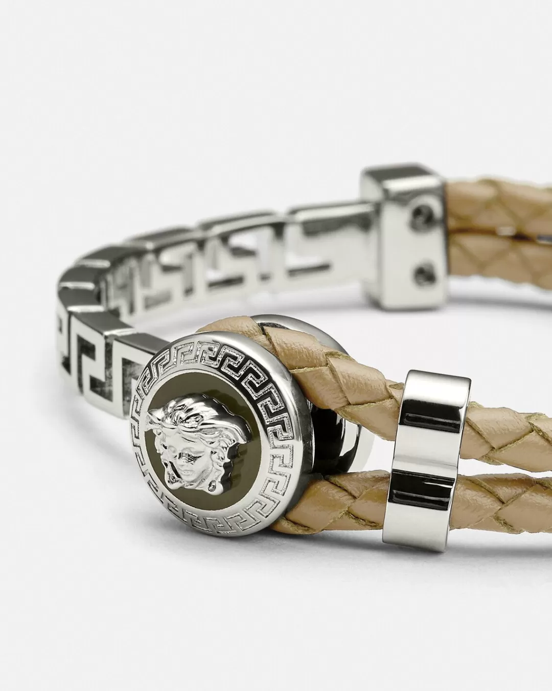 Greca Braided Leather Bracelet*Versace Shop