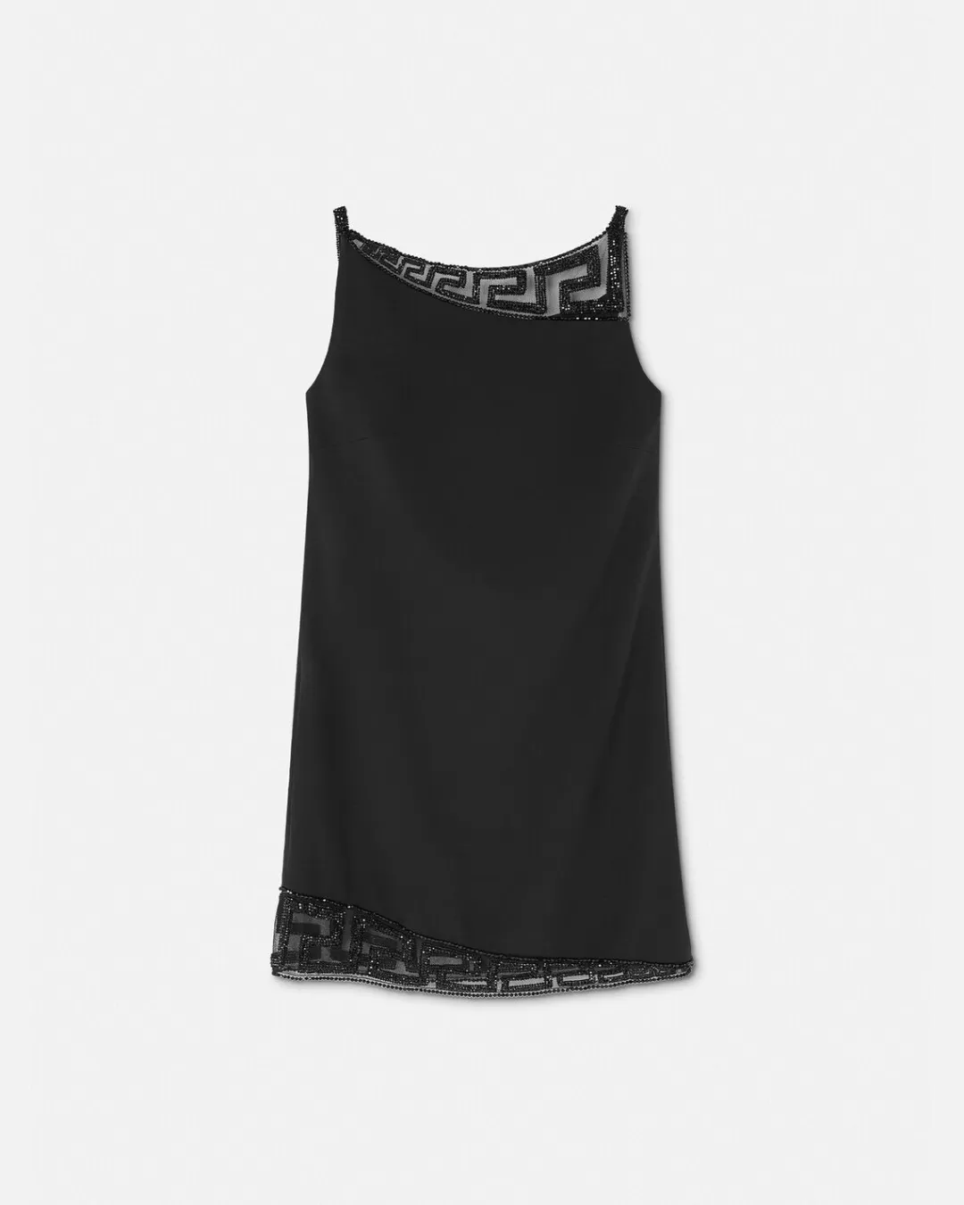 Greca Crystal Embellished Mini Dress*Versace Clearance