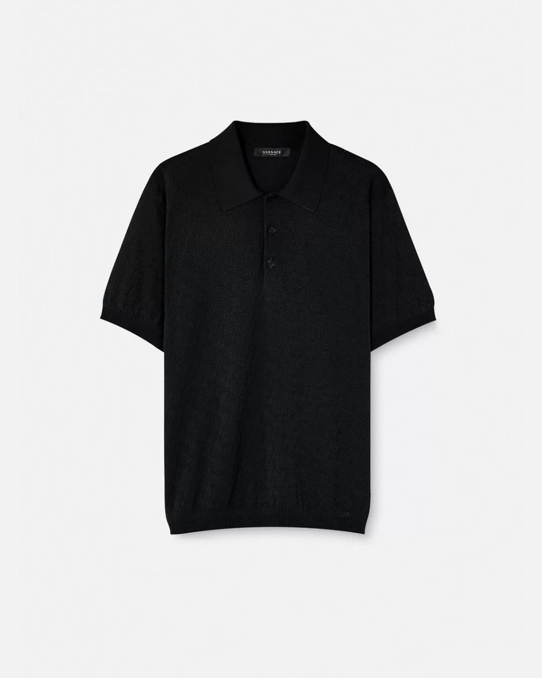 Greca Short-Sleeved Knit Polo Shirt*Versace Clearance