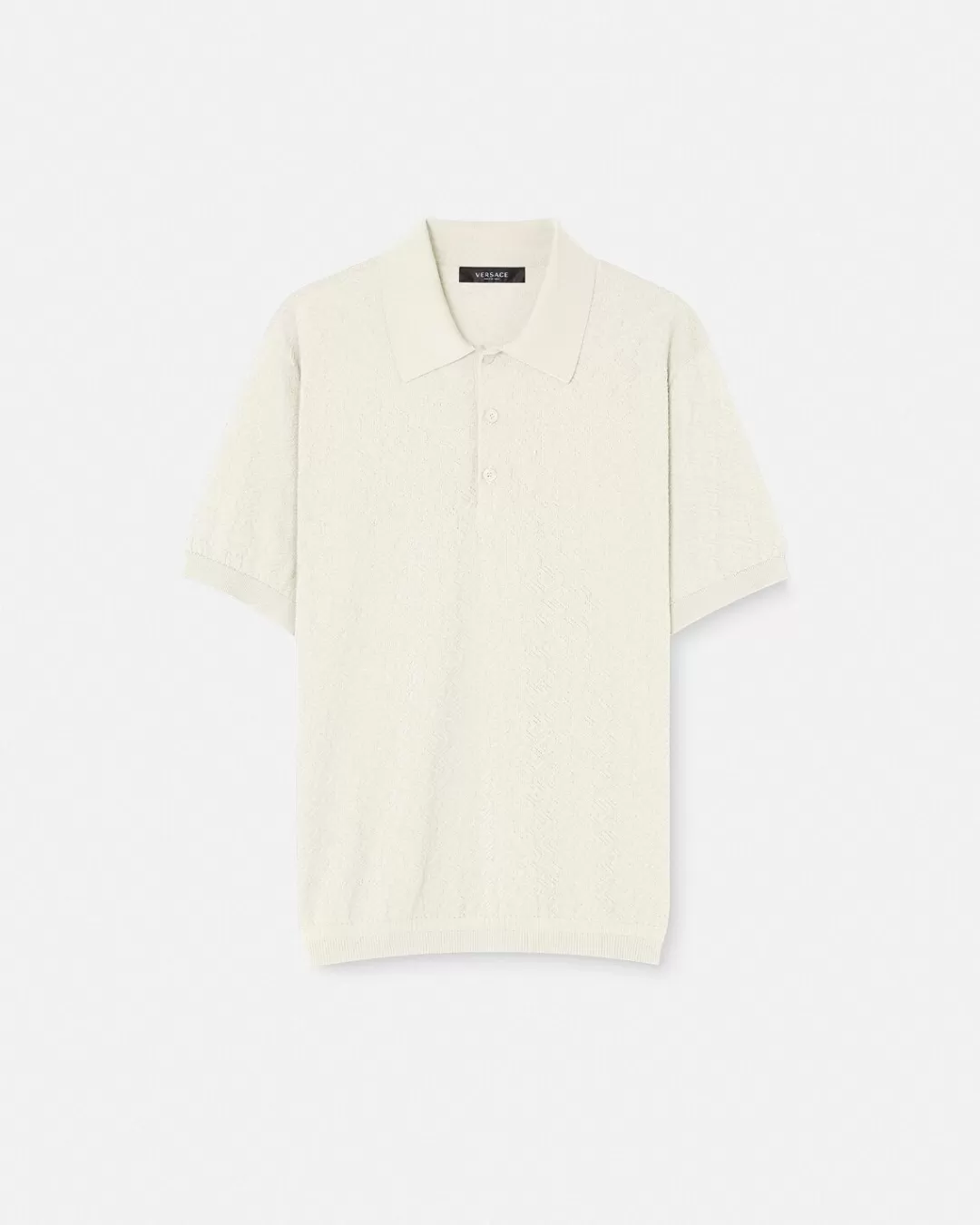 Greca Short-Sleeved Knit Polo Shirt*Versace Online