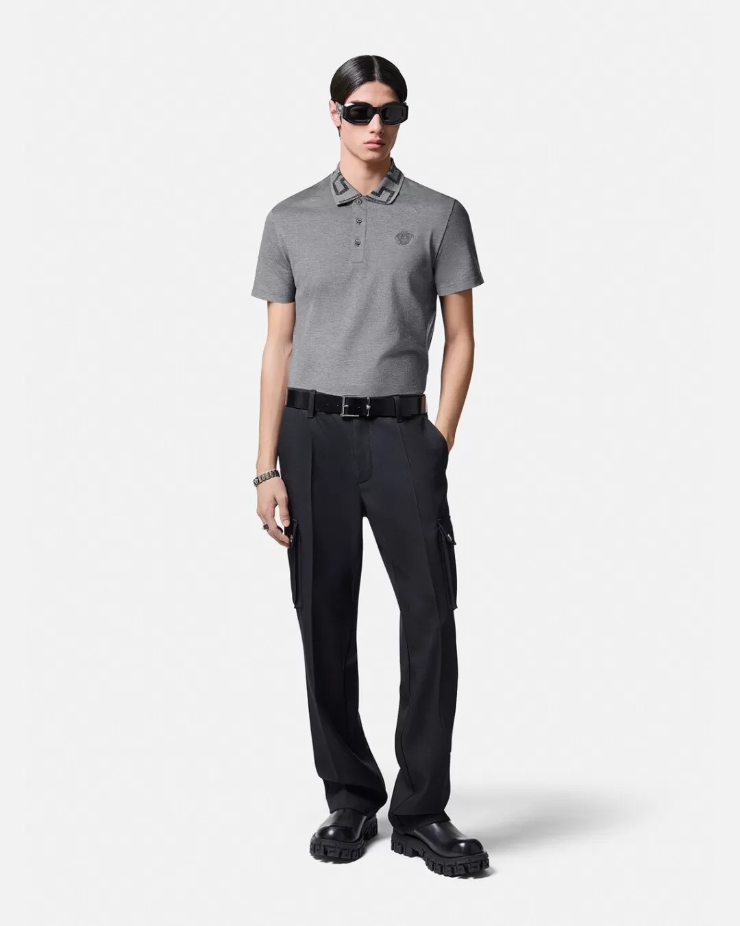 Greca Short-Sleeved Polo Shirt*Versace Best Sale