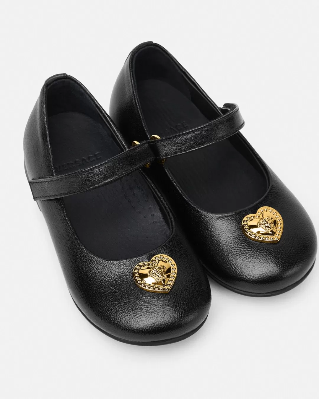 Heart Medusa Leather Baby Ballerinas*Versace Cheap