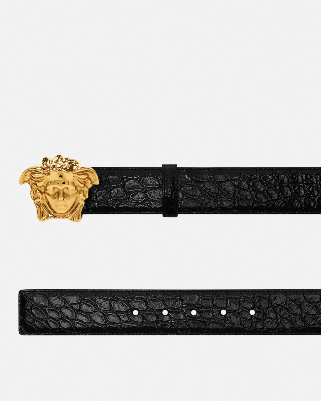 La Medusa Croc-Effect Leather Belt*Versace Best Sale