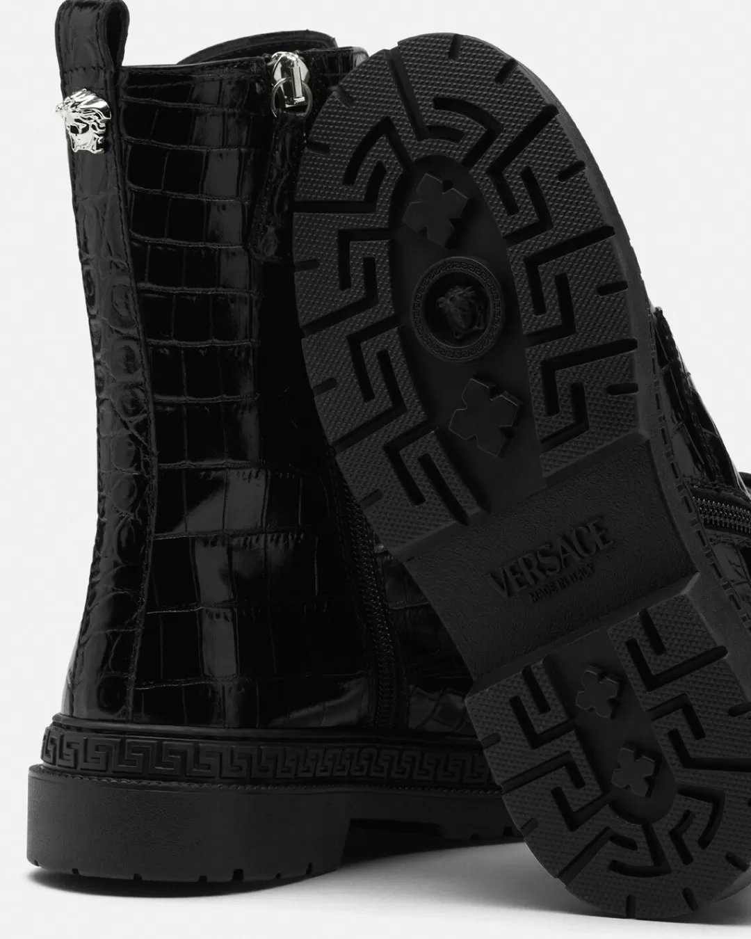 La Medusa Kids Leather Boots*Versace Hot