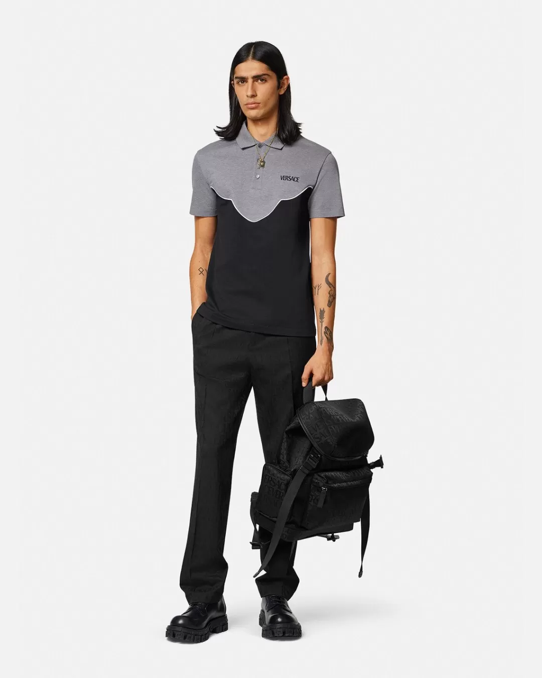 Logo Short-Sleeved Polo Shirt*Versace Discount