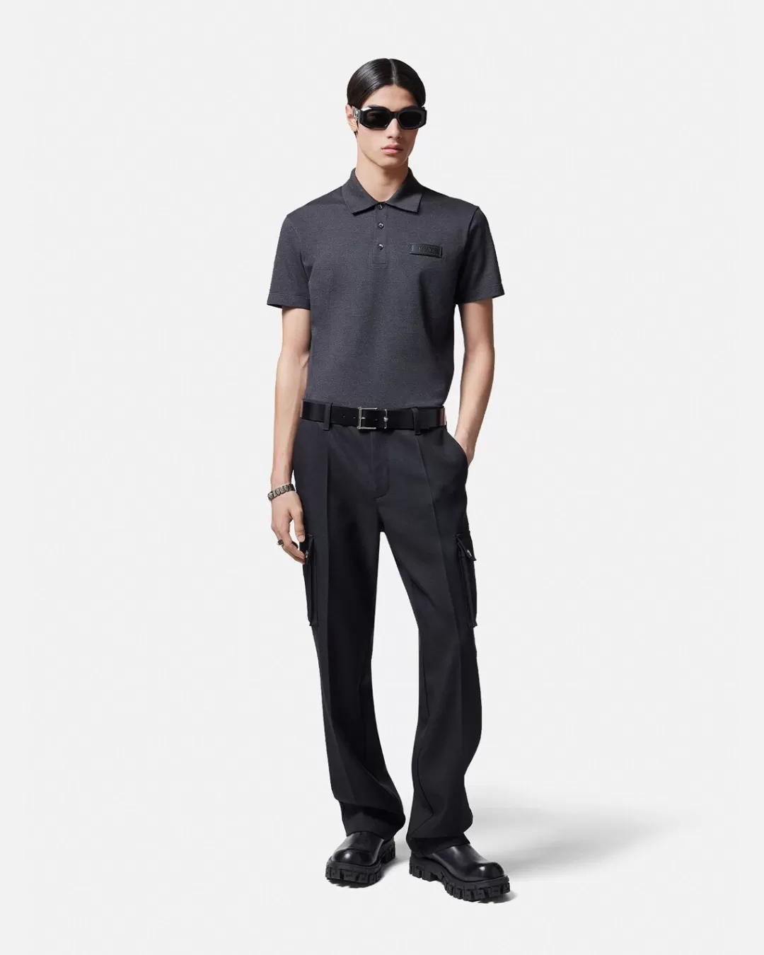 Logo Short-Sleeved Polo Shirt*Versace Fashion