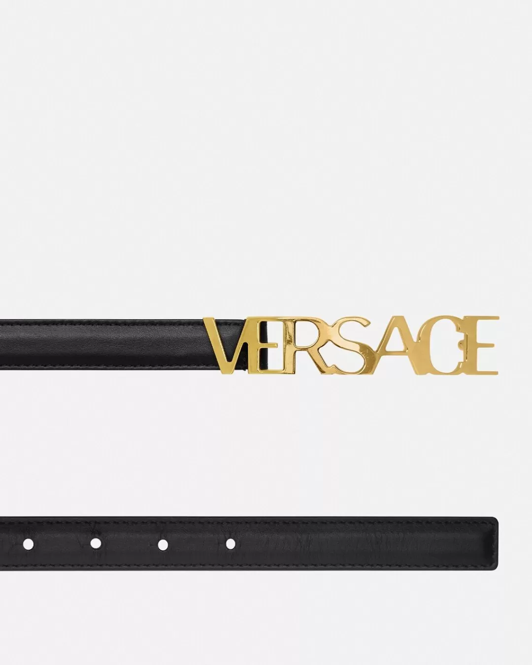 Logo Thin Leather Belt*Versace Clearance