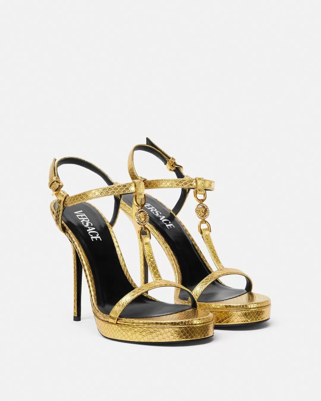 Medusa '95 Metallic Sandals*Versace Online