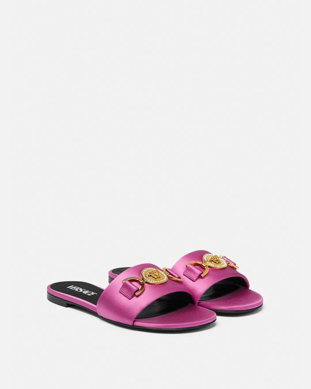 Medusa '95 Satin Flat Sandals*Versace Outlet