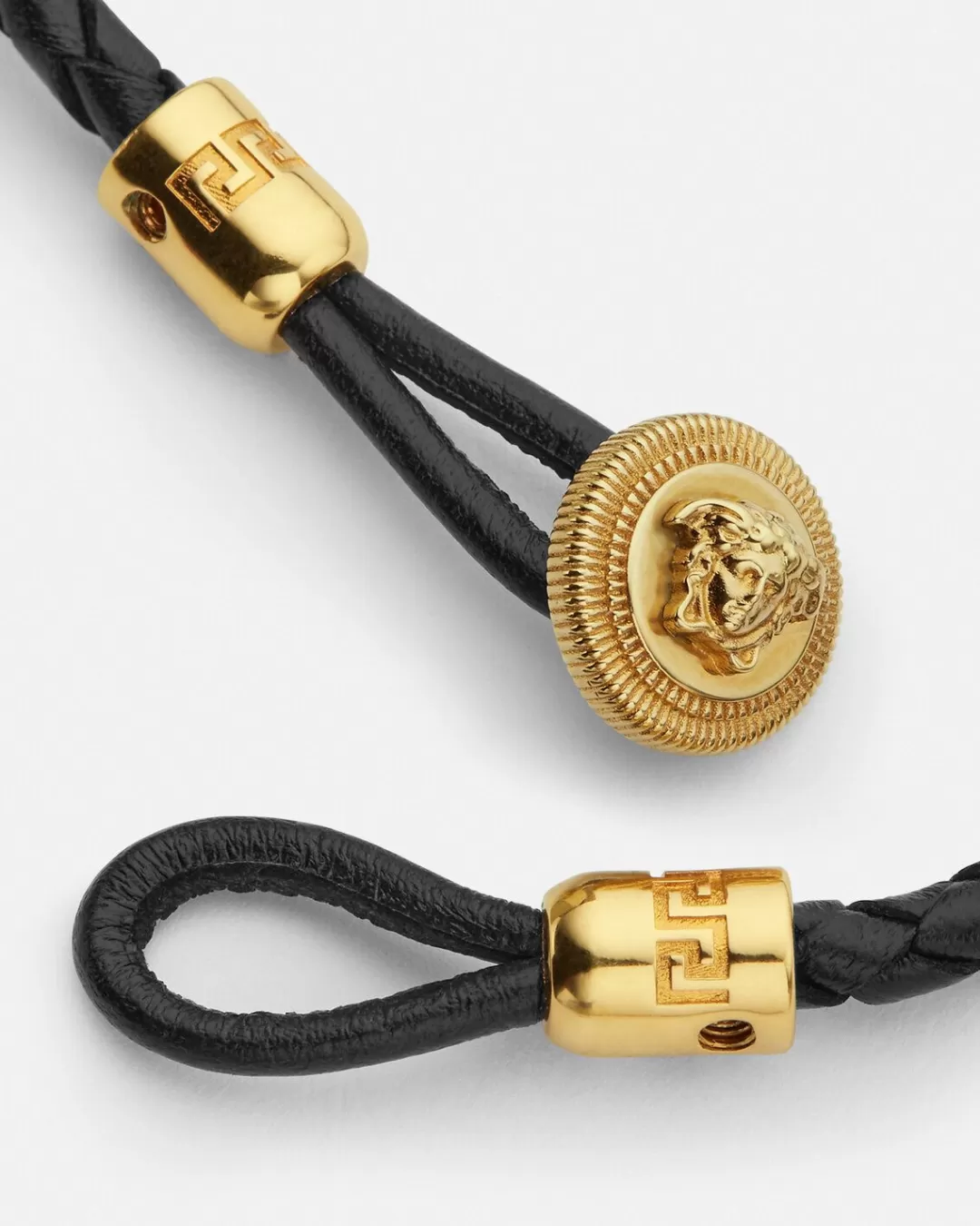 Medusa Biggie Braided Leather Bracelet*Versace Cheap